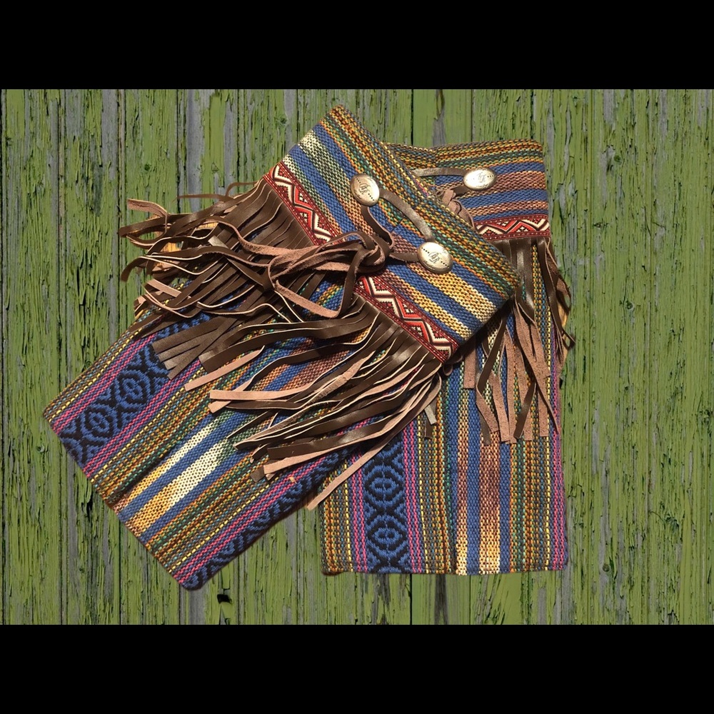 BR Boot Rugs with leather fringe western bohemian